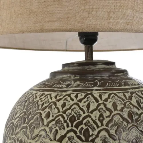 LAMPARA SOBREMESA ALUMINIO 42X42X62 PATINADO COBRE