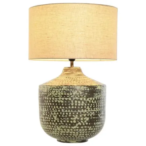 LAMPARA SOBREMESA ALUMINIO 42X42X63 PATINADO COBRE