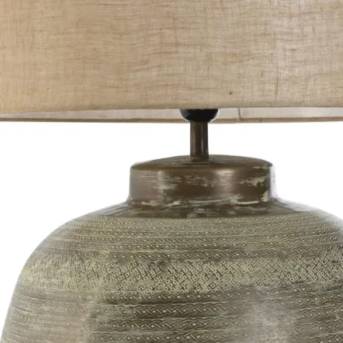 LAMPARA SOBREMESA ALUMINIO 42X42X65 PATINADO COBRE