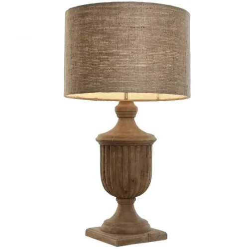 LAMPARA SOBREMESA MADERA YUTE 47X47X86 TALLADA