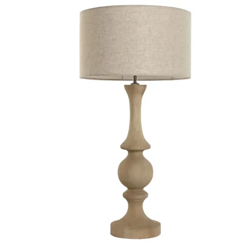 LAMPARA SOBREMESA MANGO ALGODON 40X40X78 NATURAL