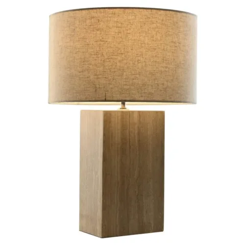 LAMPARA SOBREMESA MARMOL ALGODON 40X40X59 BEIGE