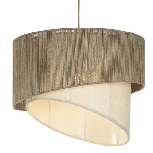 LAMPARA TECHO YUTE METAL 60X60X50 MARRON