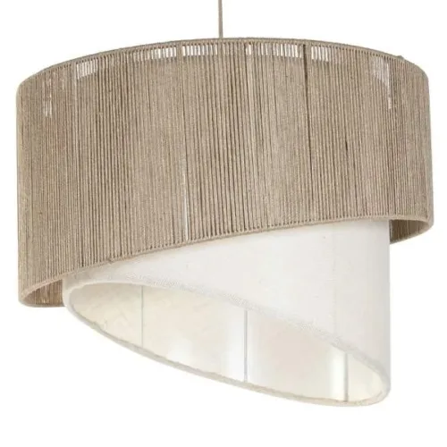 LAMPARA TECHO YUTE METAL 60X60X50 MARRON