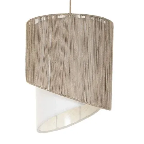 Lámpara de techo de yute y tela 40X40X50