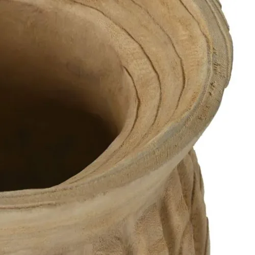 JARRON MADERA PAULOWNIA 28X28X36 TALLADO NATURAL