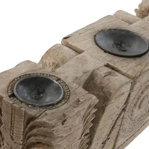 PORTAVELA MADERA TALLADA 62X13X18 PIEZA UNICA