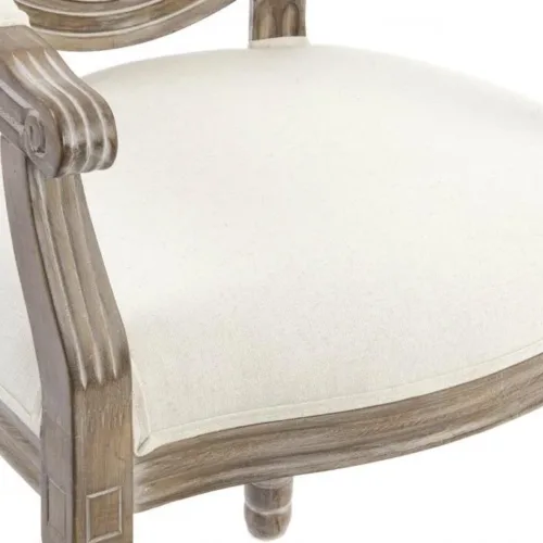 Silla de madera de abeto y lino beige