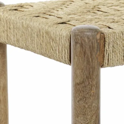 Reposapiés de madera de mango y cuerda trenzada