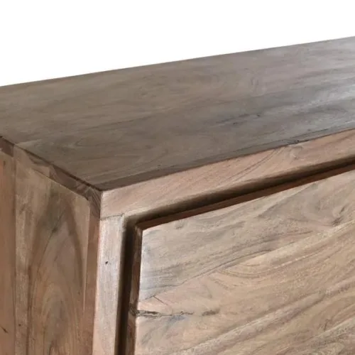 Armario de madera de acacia y cristal 145X40X153