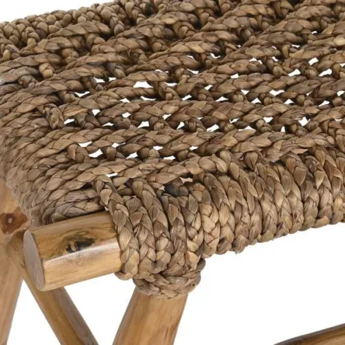 Descalzadora de teca y ratán 90X32X45