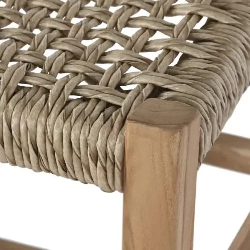 Taburete de teca y fibra