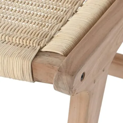 Descalzadora de teca y ratán 65X47X40