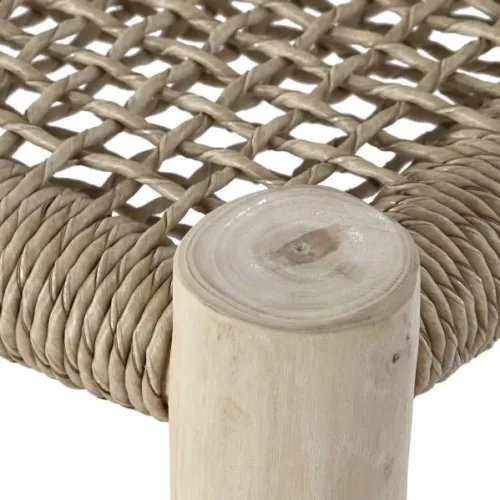 Sillón de teca y fibra natural 120X81X84