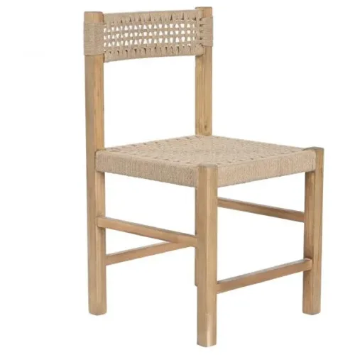 SILLA PINO YUTE 45X45X82 NATURAL MARRON CLARO