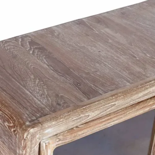 Aparador de teca reciclada y cristal 90X38X85