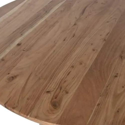 Mesa redonda de comedor de acacia 115cm