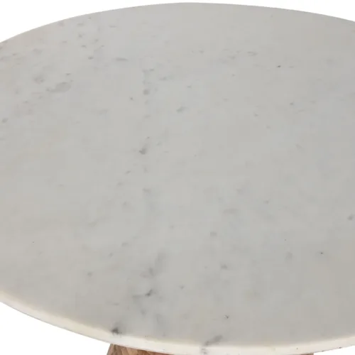 Mesa de comedor redonda de acacia y mármol 115cm