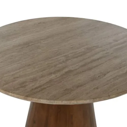 Mesa de comedor de mango y mármol redonda 120cm