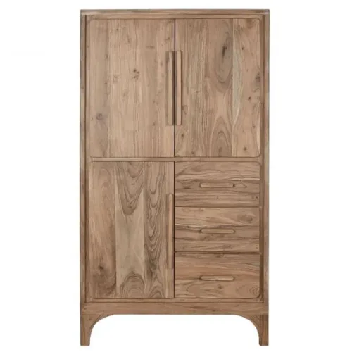 Armario de acacia marrón claro 90X45X160