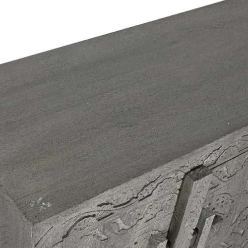 Mueble de TV de madera tallado gris 200X40X61