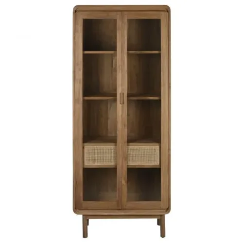 Vitrina de teca y cristal 80X45X190