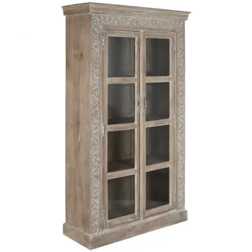 Vitrina de mango tallada a mano 120X44X210