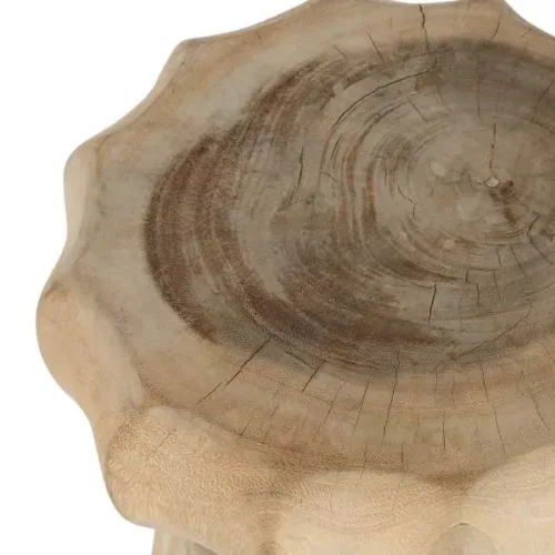 Mesita auxiliar de madera mungur tallada 30X30X45