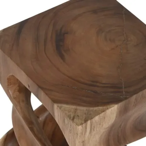 Mesita auxiliar de madera mungur tallada