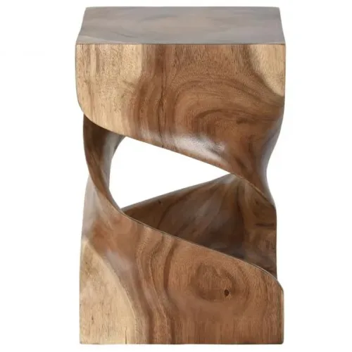 Mesita auxiliar de madera mungur tallada