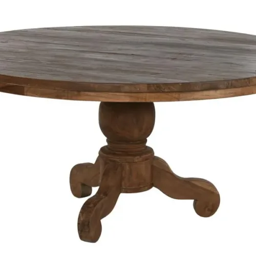 Mesa de comedor de teca reciclada 160X160X78