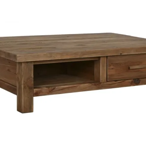 Mesa de centro de madera reciclada y pino 130X90X38
