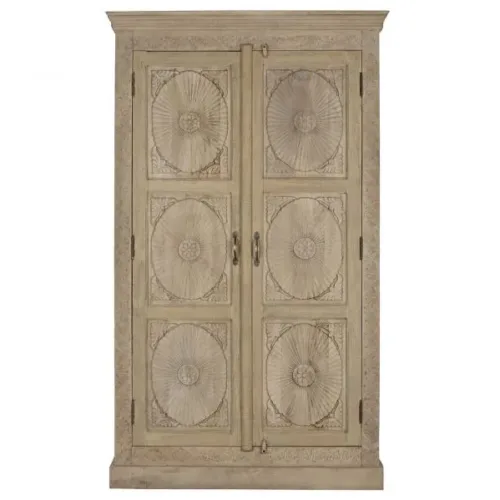 Armario de mango tallado natural 125X43X214