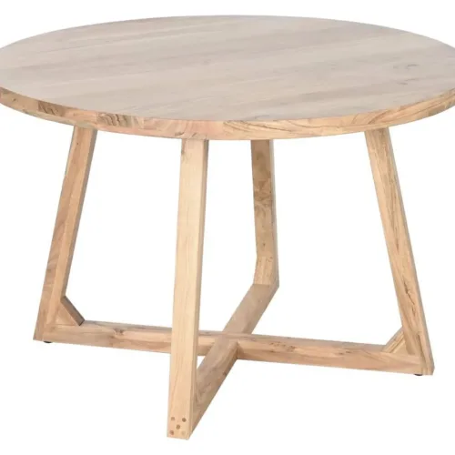 Mesa redonda de comedor de acacia 115cm