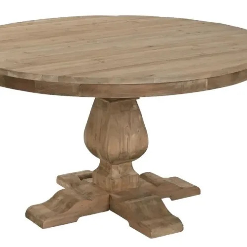 Mesa redonda de comedor de madera reciclada 140X140X76