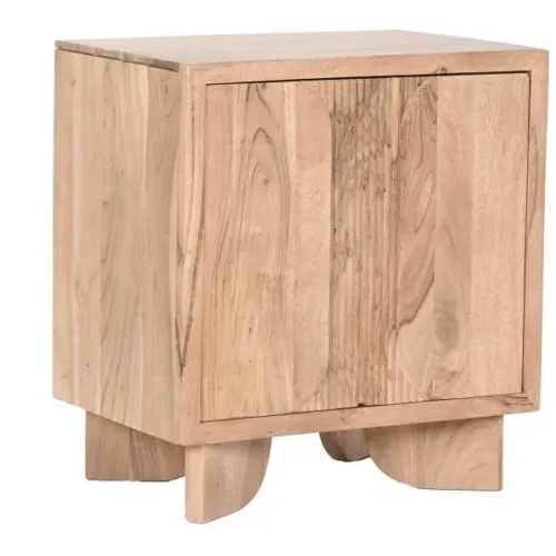 Mesita de noche de acacia 50X35,5X55,5