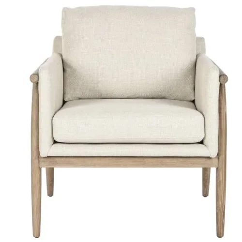 Sillón de fresno tapizado decapé