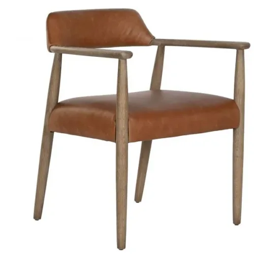 Sillón de fresno y piel