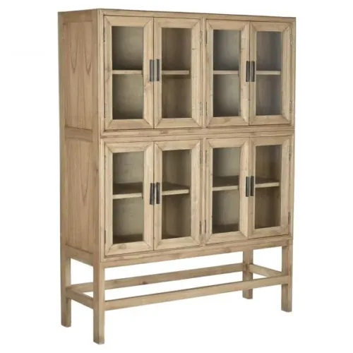 Vitrina de madera mindi y cristal 120X41X160