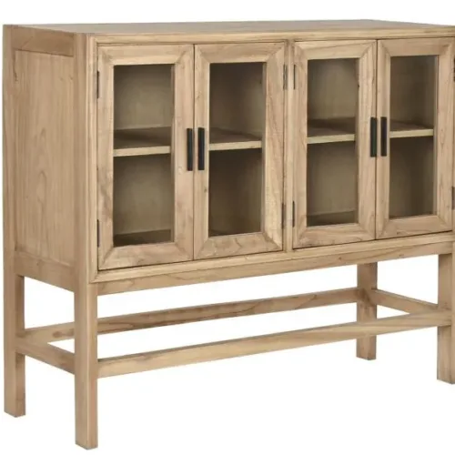 Buffet de madera mindi y cristal 120cm