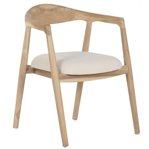 SILLA TECA POLIESTER 61X57X77 NATURAL