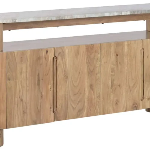 Buffet de madera y mármol 160X40X80
