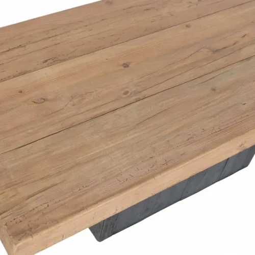 Mesa de centro negra y madera 135X70X40