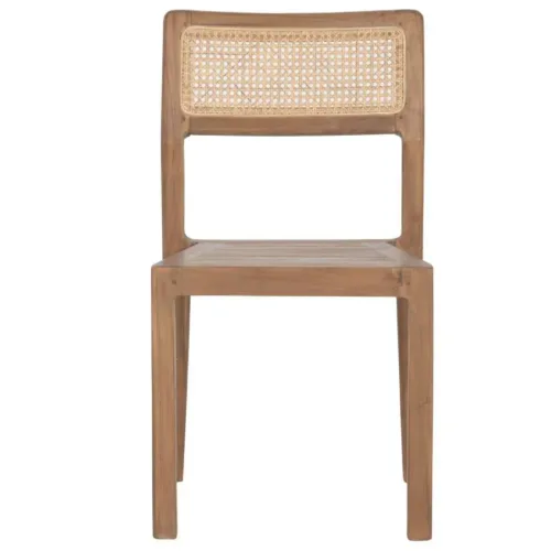 Silla de teca maciza y ratán