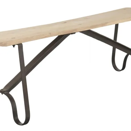 Banco de teca y hierro 155X38X44