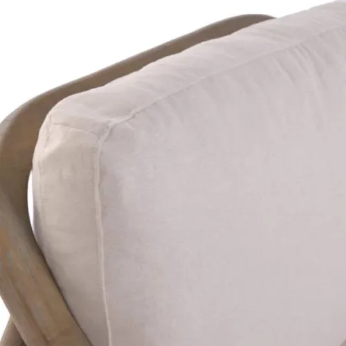 Butaca de madera de fresno y lino 73X83X84