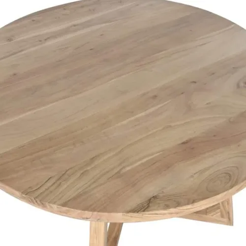 Mesa redonda de comedor de madera de acacia 140cm