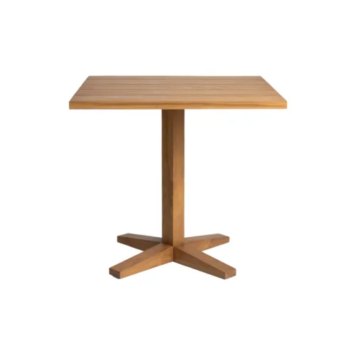Mesa de comedor exterior de teca cuadrada (2 plazas)