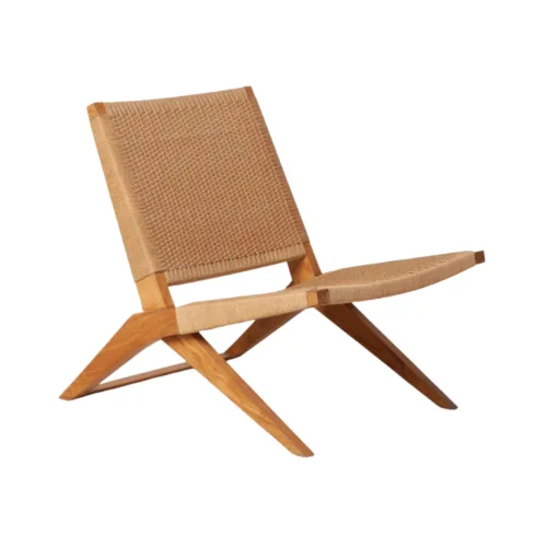 silla lounge de teca y cuerda de Dareels