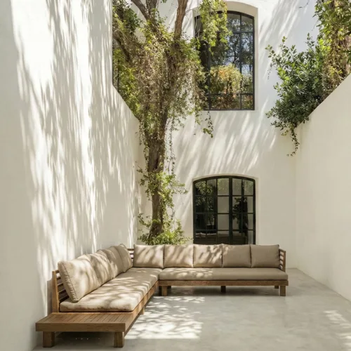 Sofá de exterior de 4 plazas rinconero